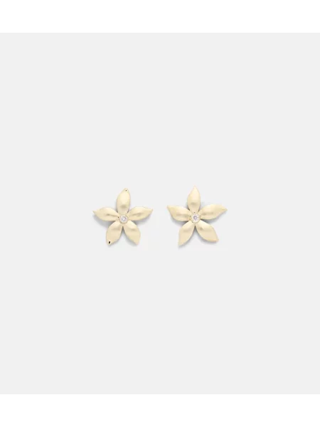 Kvetinové náušnice Ileana Makri zlatá