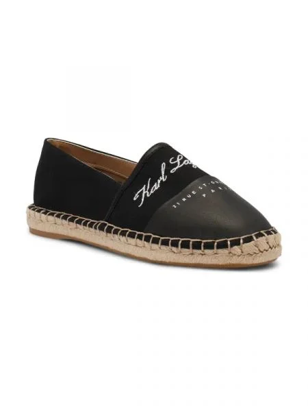 Karl Lagerfeld Espadrile KAMINI Hotel Karl cu adaos de piele negru