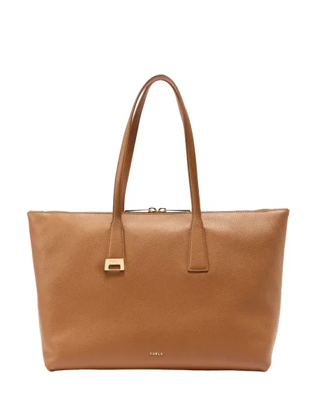 Geantă shopper Furla din piele maro