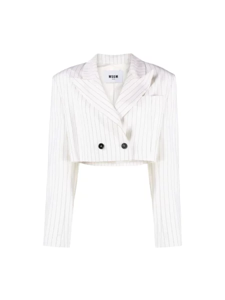 Marynarka Msgm w paski o krotszym kroju biała
