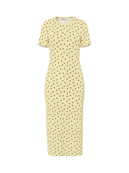 PIECES Rochie de vară PCFlora ciocolatiu / deschis galben