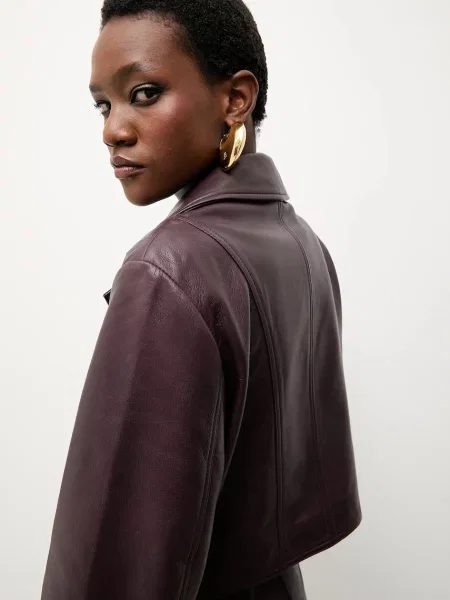 Кожаная куртка Answear.lab бордовая