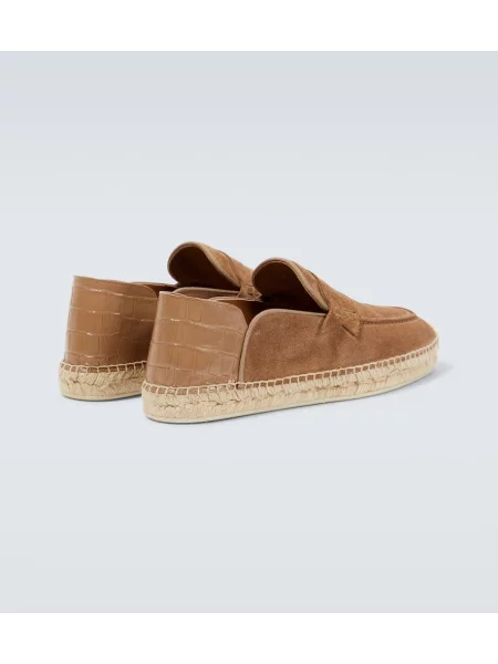 Espadrile Christian Louboutin din piele de căprioară bej
