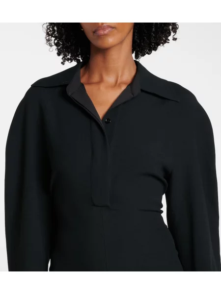 Rochie midi Victoria Beckham până la genunchi de costum negru