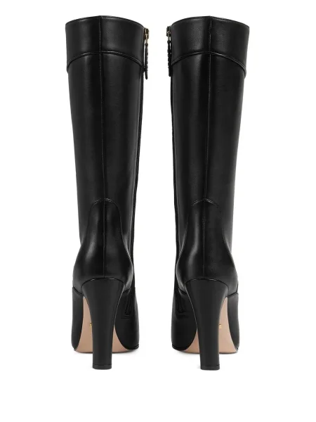 Botine Gucci cu vârf ascuţit cu toc bloc negru