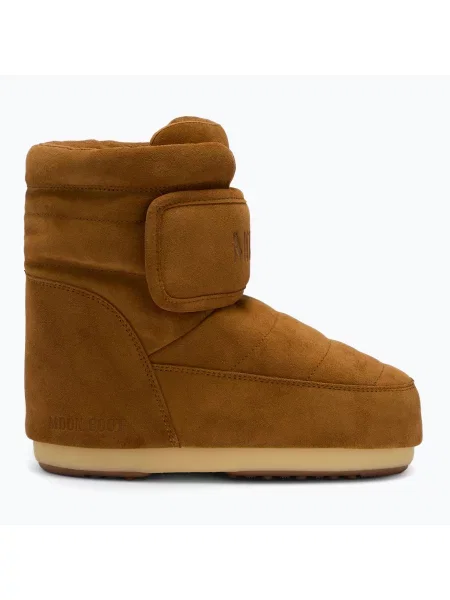 Śniegowce Moon Boot Icon Strap Suede cognac brązowe