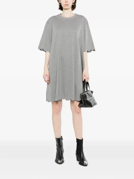 Scurt rochie mini Jnby cu decolteu rotund gri