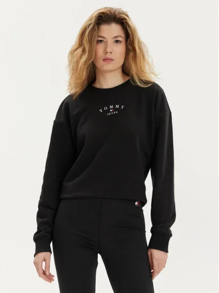 Tommy Jeans Bluză Essential Logo negru