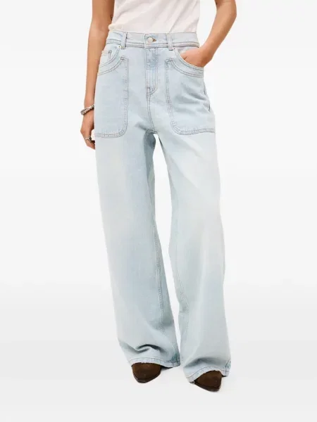 Szerokie jeansy Ba&sh niebieskie