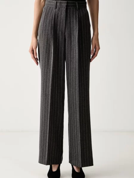 Karl Lagerfeld pantaloni de costum pentru femei cu vâscoză gri
