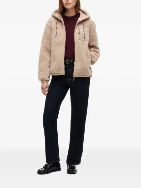 Geacă Tommy Hilfiger din fleece cu glugă