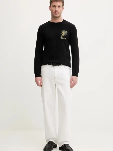Bombažen pulover Armani Exchange črna