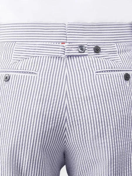Pruhované kraťasy Thom Browne na ramínka modré