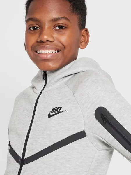 Nike melegítőfelső kapucnival gyerek pamuttal Sportswear Tech Fleece szürke