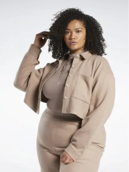 Reebok Bluză Reebok Classics Reverse Fleece Layer Plus Size maro