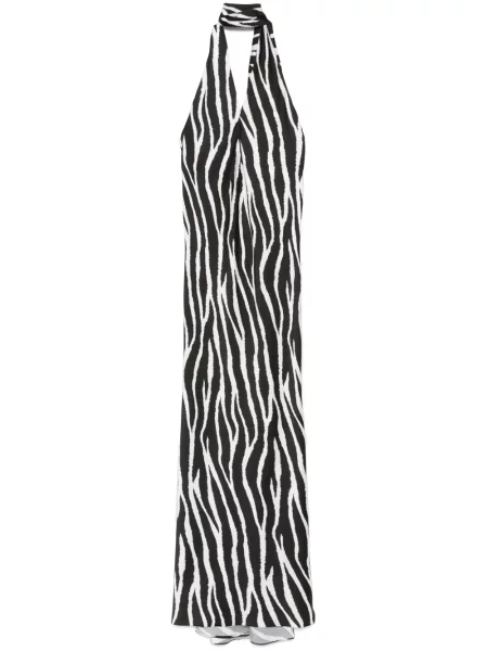 Sukienka maxi Parlor z nadrukiem w zebrę garniturowa czarna