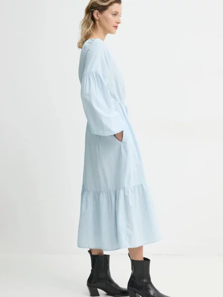 Obleka Levi's JOLENE LS MAXI DRESS modra
