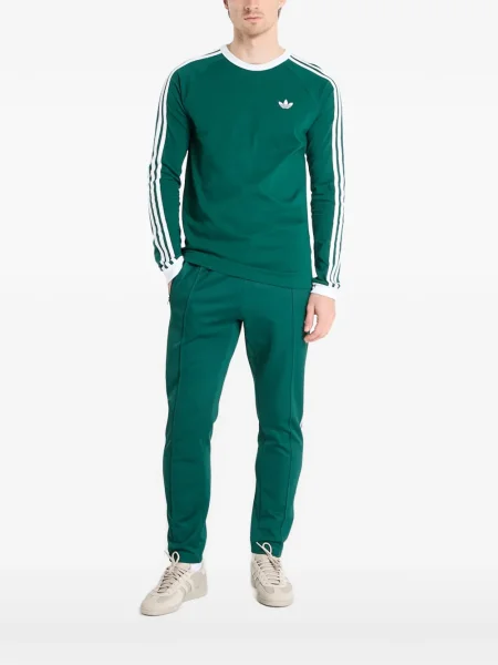 Tricou cu dungi Adidas cu dungi cu broderie din jacard negru
