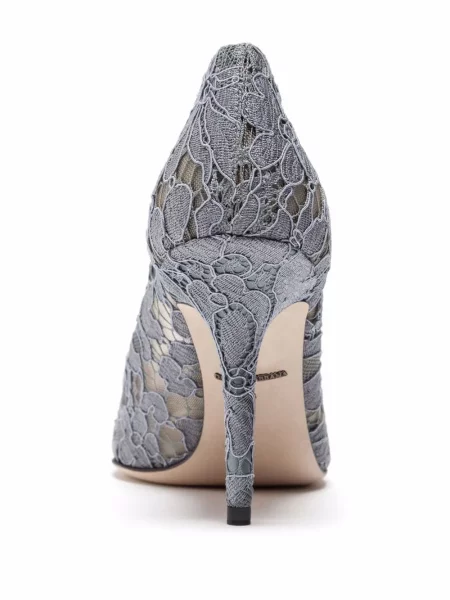 Krajkové křišťálové lodičky Dolce & Gabbana šedé