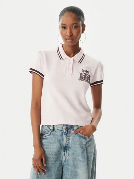 Juicy Couture Tricou polo Juicy Puff roz