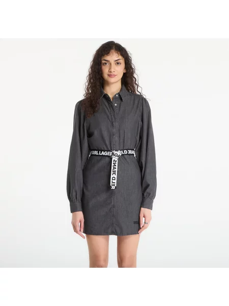 Φόρεμα Karl Lagerfeld Jeans Denim Fitted Dress Washed Black L λευκό