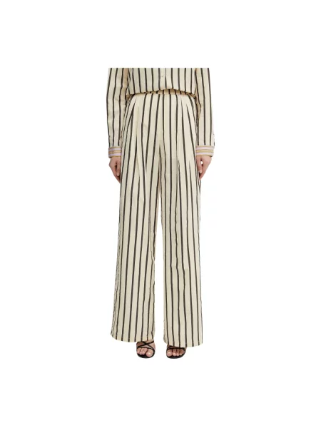 Forte Forte spodnie szerokie high waist my pants beżowy