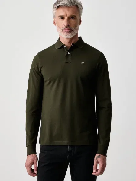 Tricou cu mânecă lungă Hackett London verde