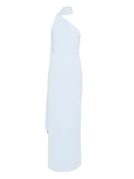 Udrapować sukienka Solace London na jednym ramieniu garniturowa niebieska