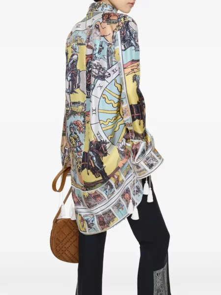 Cămașă Burberry de mătase albastru