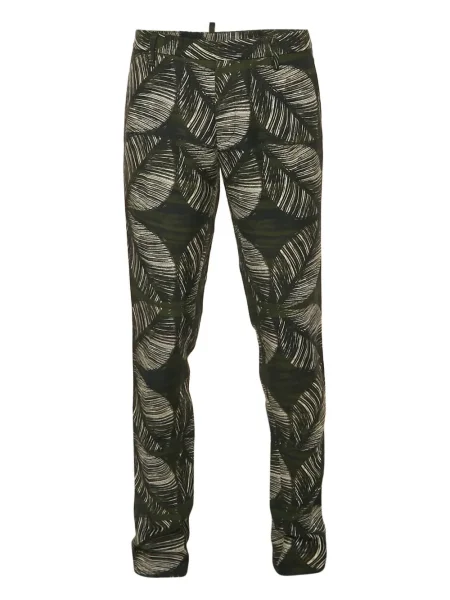 Pantaloni Dsquared2 cu imagine cu imprimeu tropical verde