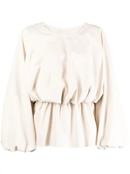 Bluzka Goen.j skórzana biała