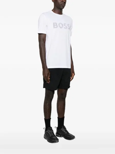 Tricou Boss cu imagine alb