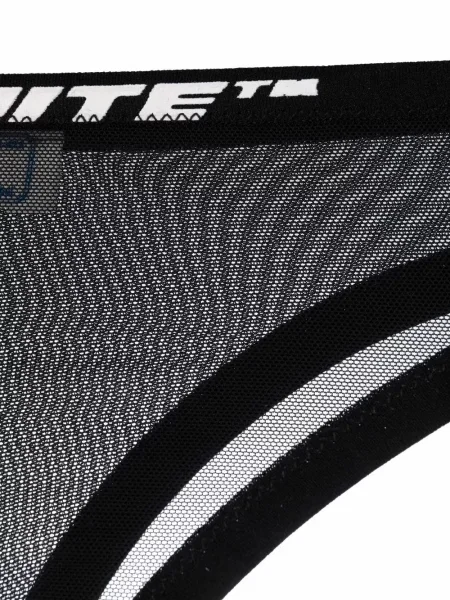 Malé kalhotky string Off-white se síťovinou bílé