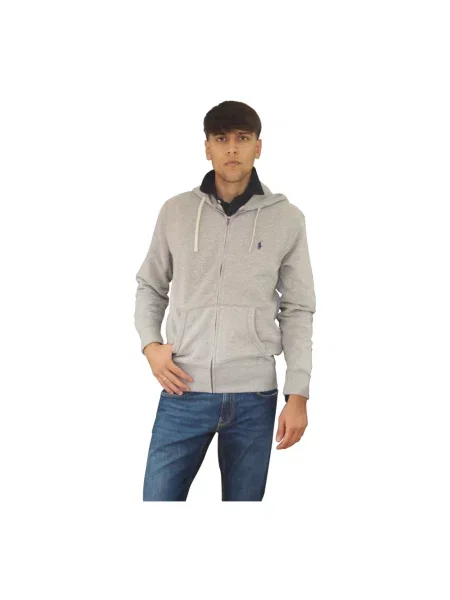 Bluza z kapturem Ralph Lauren polarowa szara