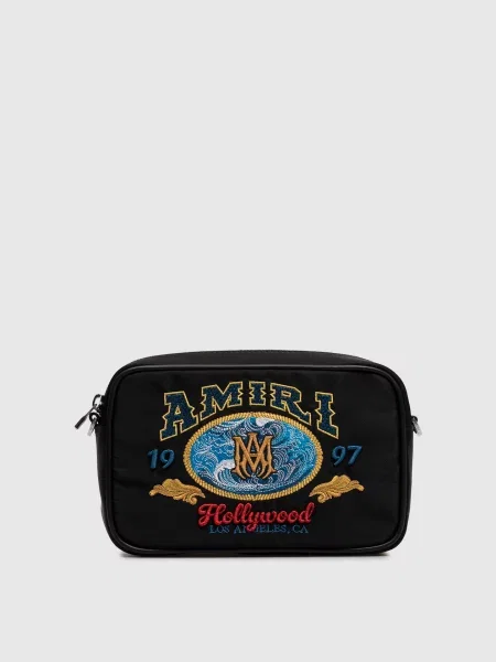 Сумка з вишивкою Amiri чорна