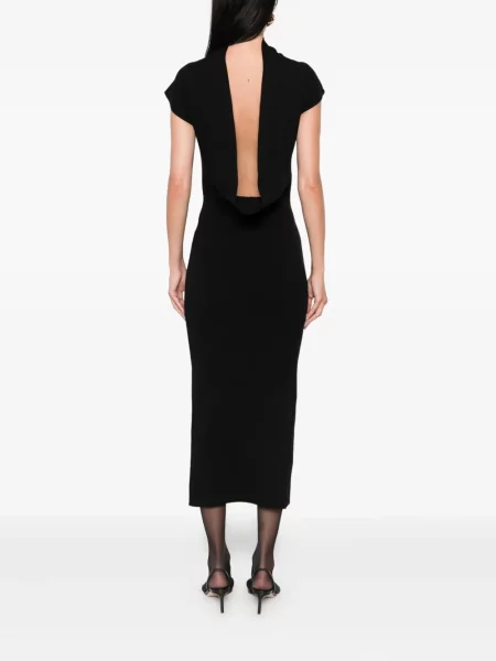Rochie midi Alberta Ferretti fără mâneci până la genunchi de costum negru