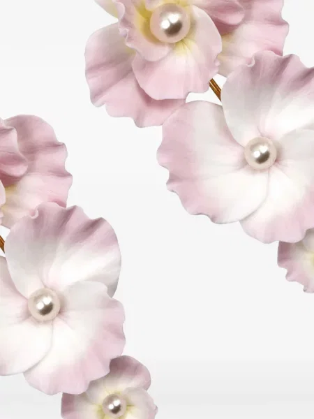 Cercei Jennifer Behr cu model floral roz