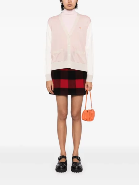 Cardigan Maison Kitsune cu broderie roz