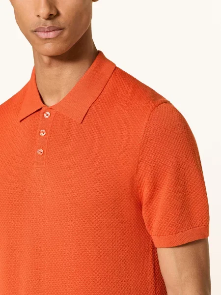 Dzianinowa koszulka polo Drykorn pomarańczowa