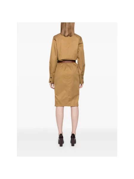 Sukienka midi Saint Laurent brązowa