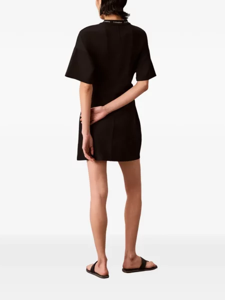 Rochie mini Calvin Klein cu autograf negru