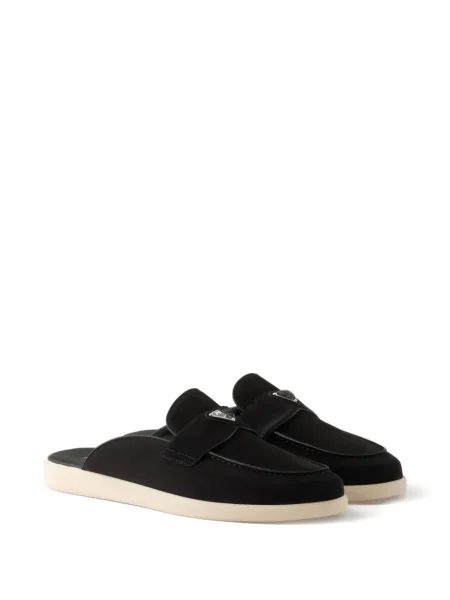Semišové mules Prada černé