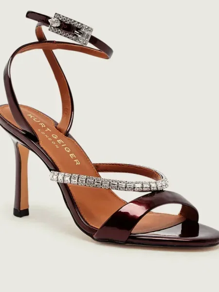 Kurt Geiger De piele sandale cu subțire CRYSTAL bordo
