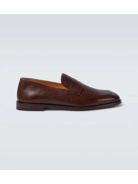 Usnjene loaferke Brunello Cucinelli rjava
