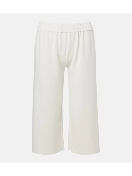 Decupat pantaloni sport The Row de mătase alb