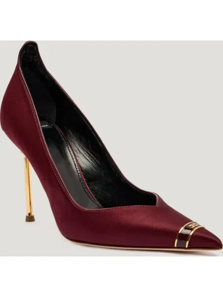 Pantofi Elisabetta Franchi din satin bordo