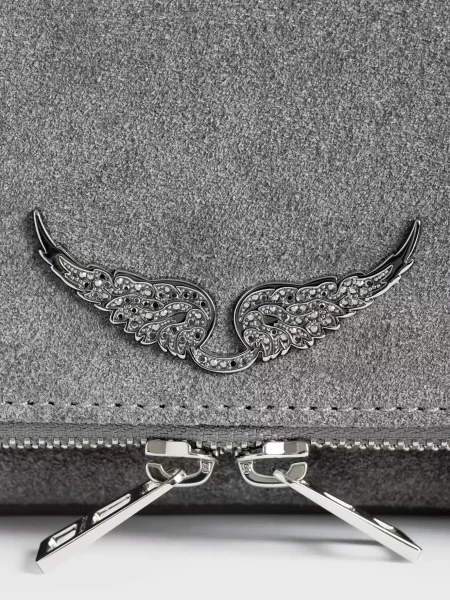 Замшевий клатч Zadig&voltaire сірий