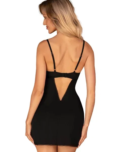 Эротическая сорочка с трусиками стринг Комплект_Obsessive_Rosenty_chemise