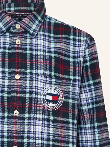 Tommy Hilfiger Koszula Flanelowa blau granatowa