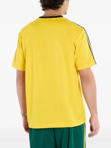 Μπλούζα Adidas με αυτόγραφο ζακάρ κίτρινο